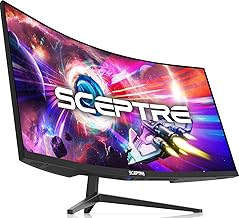 Sceptre 34-Inch Curved Ultrawide WQHD Monitor (3440 × 1440), R1500, up to 180Hz/165Hz, DisplayPort x2, 99% sRGB, 1ms, Built-in Speakers, Machine Black, 2025 (C345B-QUT168) | 34 Va 1500r Curved Wqhd, 1ms Mprt, 99% Srgb, Dp1.4×2, Hdmi2.0×2, Built-in 2×3w Speakers