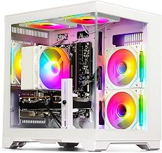 Sponsored Ad - Gaming PC Desktop Computer - Ryzen 5 4500, Radeon RX 6500XT 4GB, 16GB DDR4 RAM, 512GB NVME SSD, Prebuilt Tower for 1080P Gaming, Streaming, School & Home Office (White)