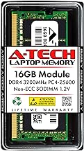 A-Tech 16GB DDR4 3200 MHz SODIMM PC4-25600 (PC4-3200AA) CL22 Non-ECC Laptop RAM Memory Module