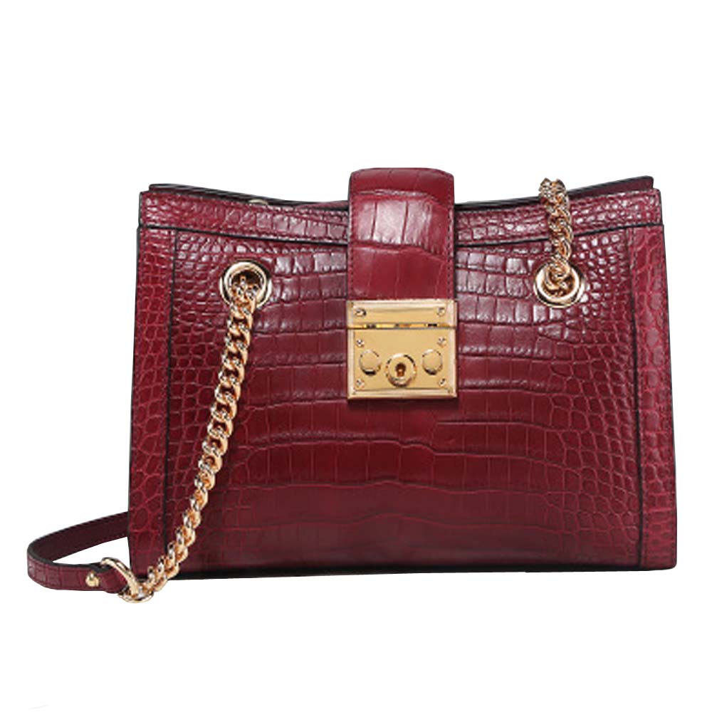 linshe crocodile bag Female bag  2021  new  Axillary package   large capacity  lock  women chain  Single shoulder bag women bag