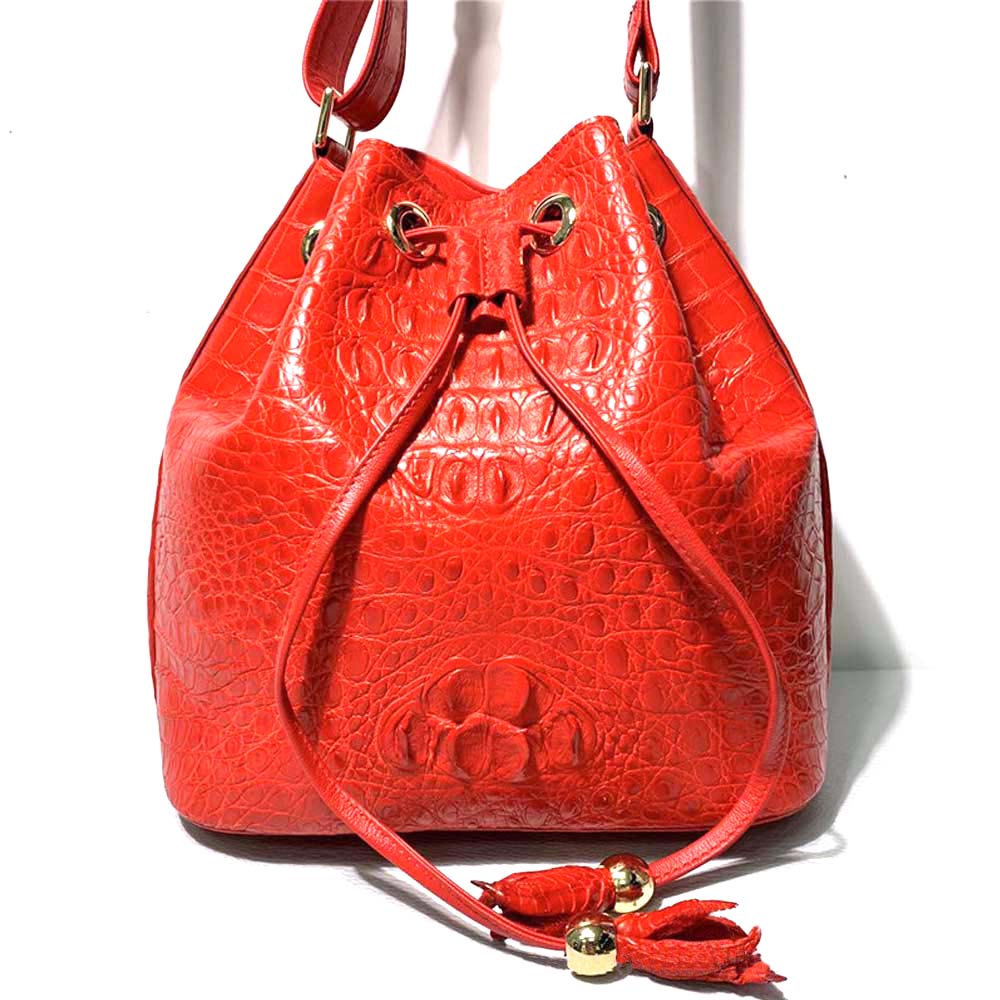 hongsen crocodile bag  female  Single shoulder bag  Bucket bag  fashion  Women's single shoulder bag  women Travel bag