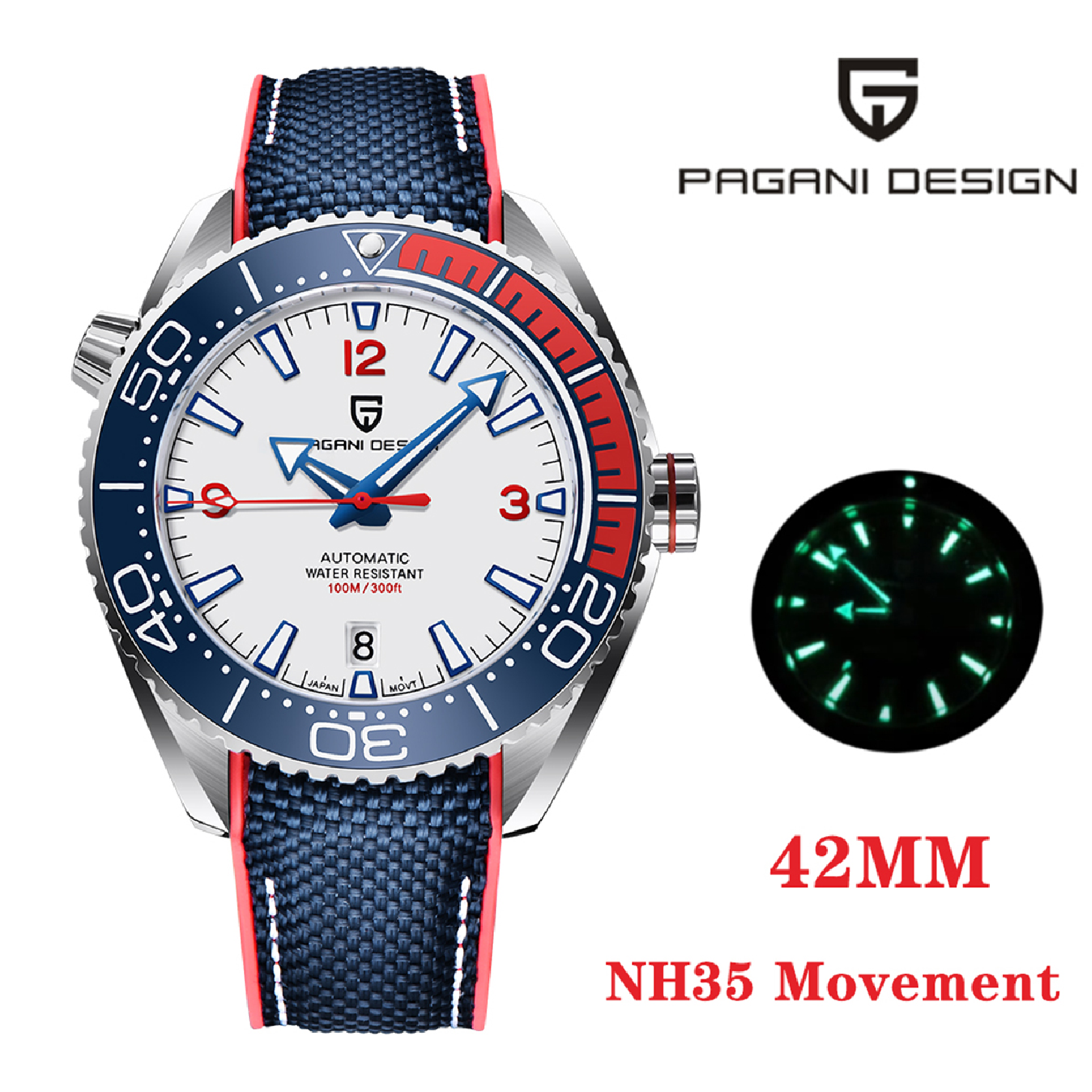 PAGANI DESIGN Top Brand Sports Men Mechanical Wristwatch Ceramic Bezel Waterproof Automatic Watch New Sapphire Glass Watches Men
