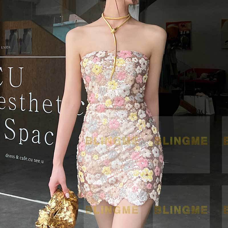 Fashion Dress 2Piece Set Runway Exquisite Sequin Embroider Slim Bag Hip Evening Dress Elegant O Neck White Vest For Party Women