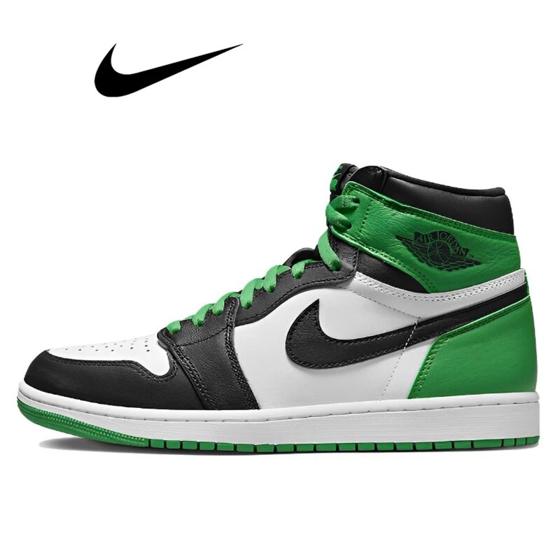 Nike Air Jordan 1 retro high og black and lucky green basketball Shoes men women fashion outdoor sports sneakers