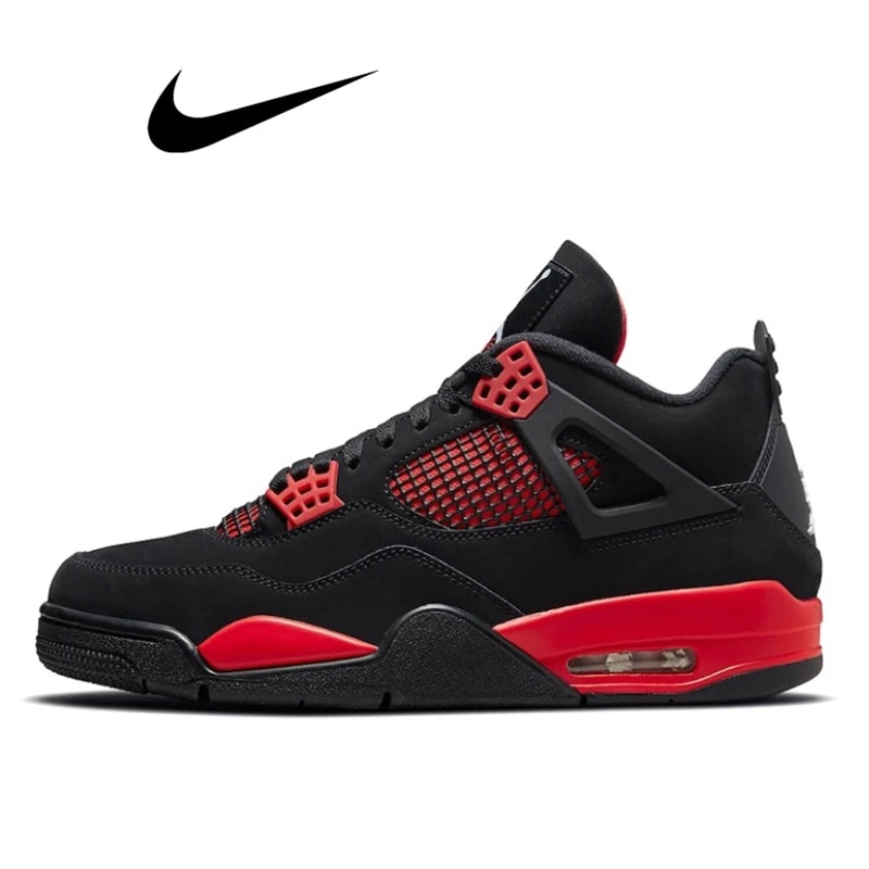 Jordan Air Jordan 4 retro red thunder Men's Women's Classics Outdoor Sports Sneakers