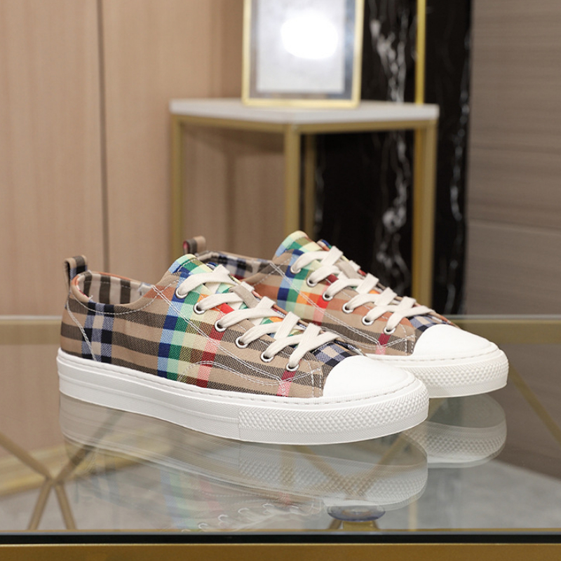 2023 New Fashion Versatile Casual Plaid Cloth Thick-soled Shoes Summer Breathable Luxury Shoes Men's Canvas Shoes Louboutins