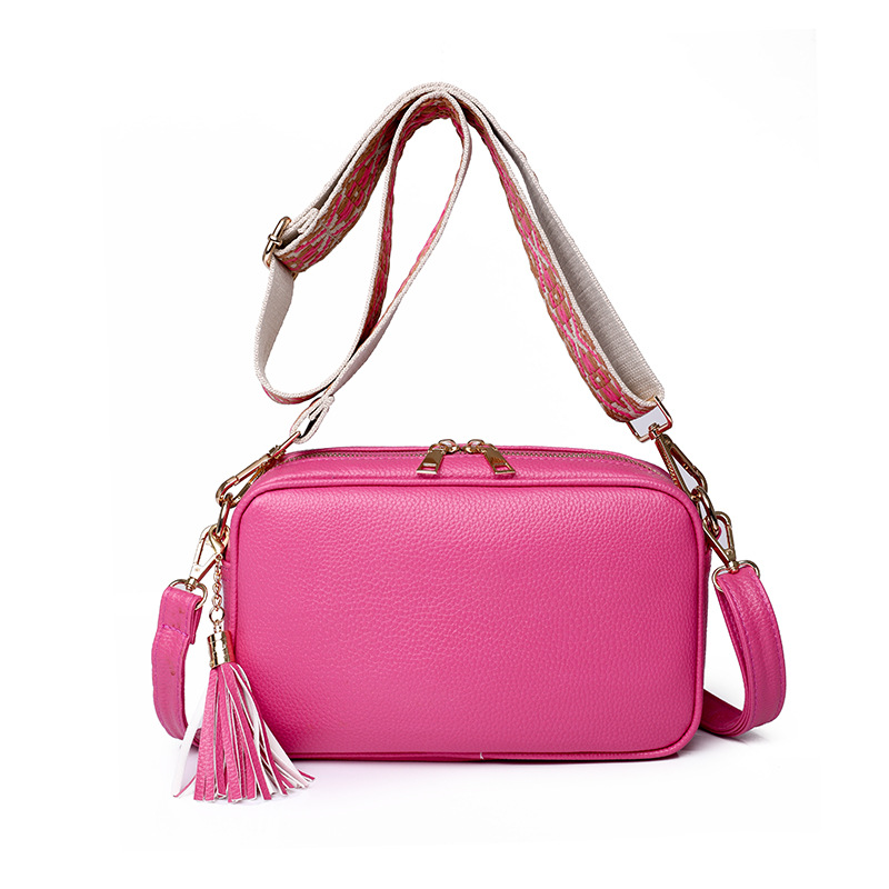 Stylish and Practical: Lightweight Vegan Leather Crossbody Messenger Bag with Tassel Zipper