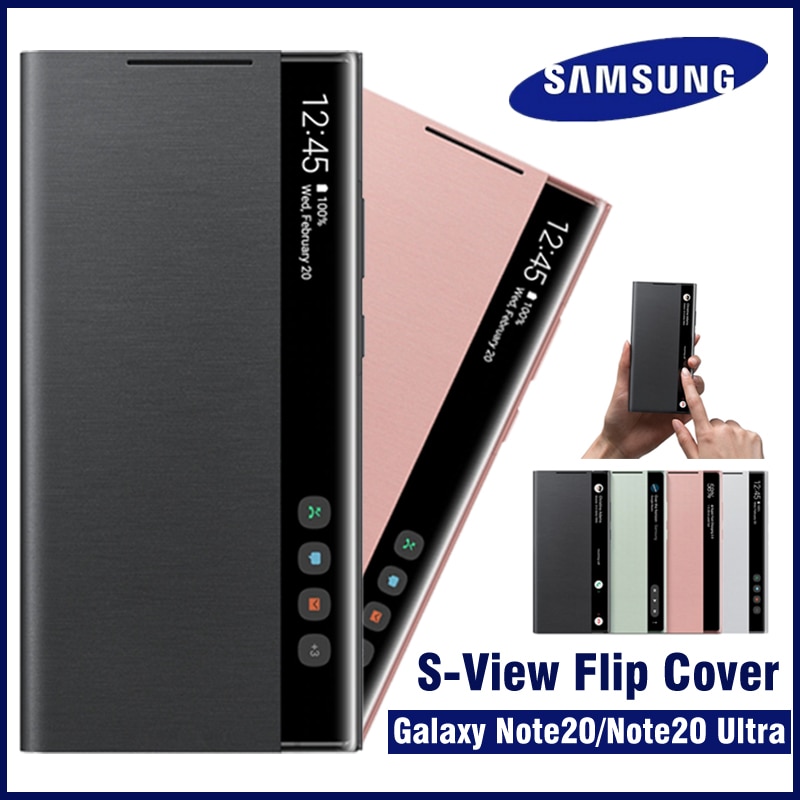 Samsung Mirror Smart View Flip-Free Answering Cover for Galaxy Note 20 / Note20 Ultra 5G Phone LED Cover S-View Cover EF-ZN985