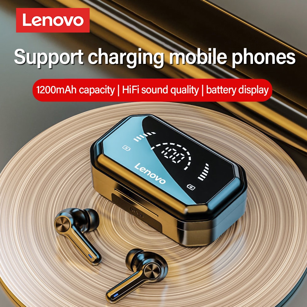Lenovo LP3 Pro TWS Bluetooth 5.0 Headphone Wireless Earphone HIFI Music Headset with Display 1200mAh Large Capacity Battery
