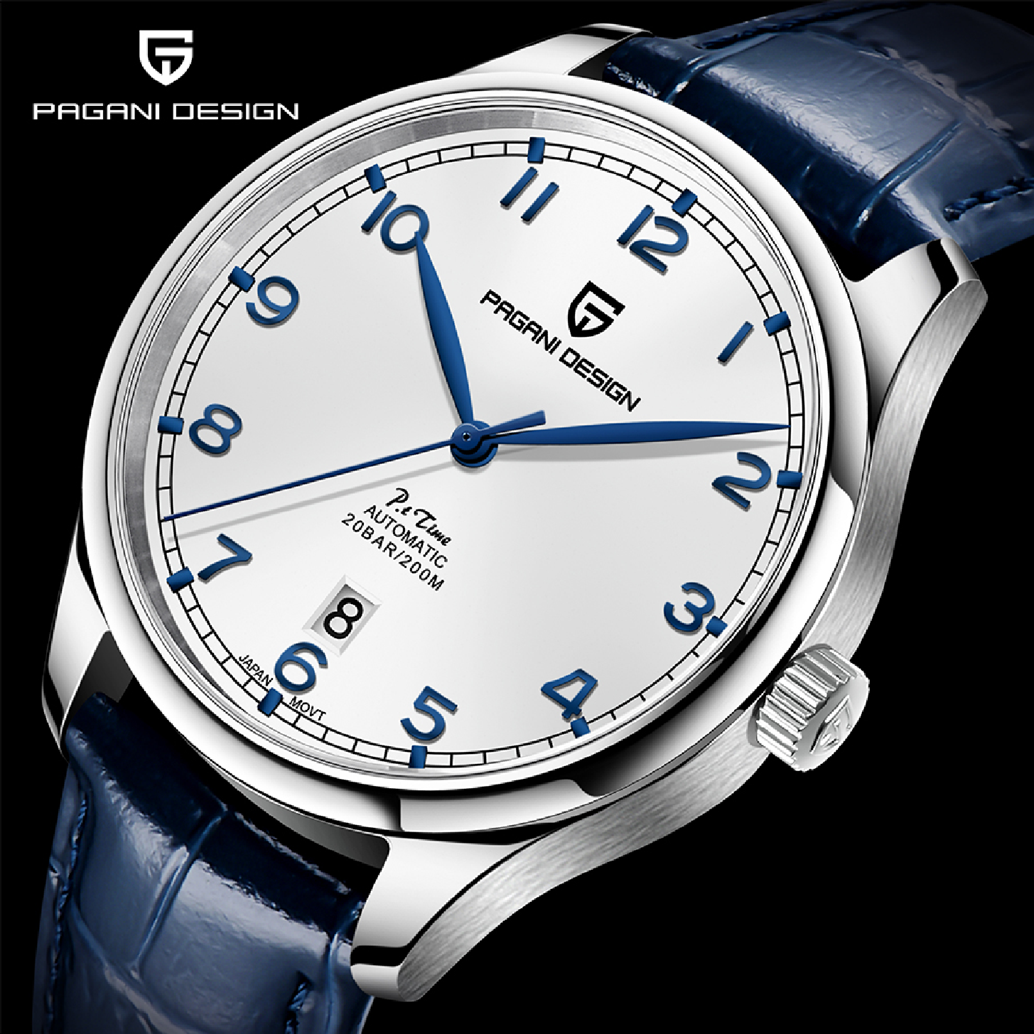 PAGANI DESIGN Top Brand Men Pilot Watch Automatic Luxury Sports Mechanical Wristwatch Waterproof 200M Genuine Leather Watch Men