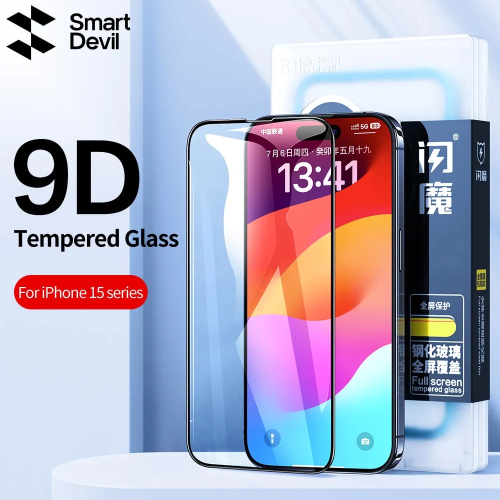 SmartDevil 2Pcs Full Cover Screen Protector For iPhone 15 Pro Max Tempered Glass for iPhone 15 Plus Anti-Blue Light HD Film