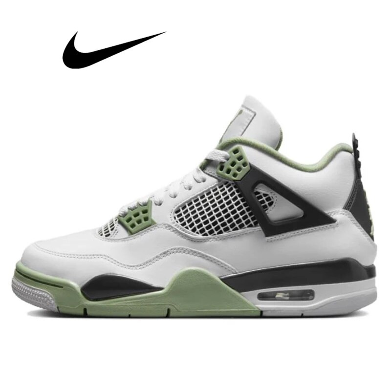Nike Air Jordan 4 Oil Green retro basketball shoes for men's women's classic outdoor sports sneakers