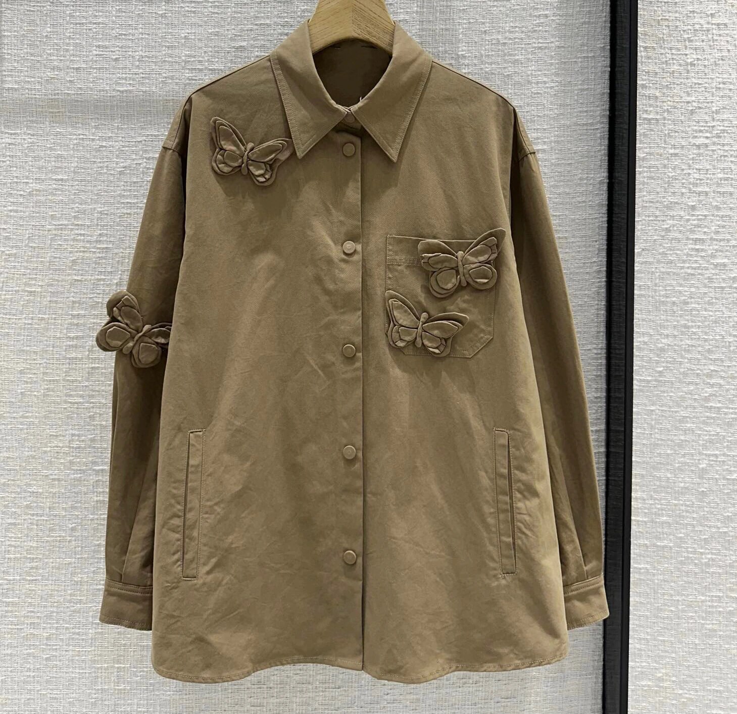 2024 New arrival 100% cotton butterfly designer shirt brand blouse clothing for women