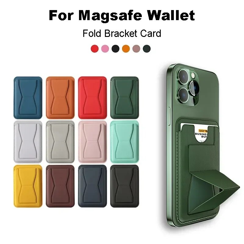 Magnetic Folding Wallet Card Holder Leather Case for Magsafe IPhone 14 13 15 Pro Max 12 Mini Plus XS XR Plus Macsafe Stand Cover